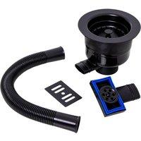 Balterley Kitchen Sink Strainer Waste with Overflow, Top Fix Installation Black