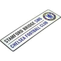 Chelsea FC Official Football 3D Embossed Metal Hanging Street Sign in White