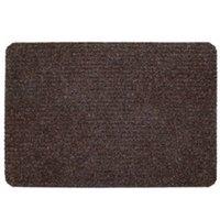 Groundsman Basic Ribbed Indoor Door Mat in Dark Brown | Size: 50 cm x 80 cm