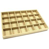 KDMD TwentyFour Compartment Natural Polyurethane Jewellery Display Tray in Beige