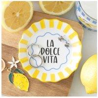KDMD Yellow Striped La Dolce Vita Dish - Keeps Small Treasures Safe