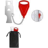KDMD Portable Travel Door Lock with Double Buckle Security Red