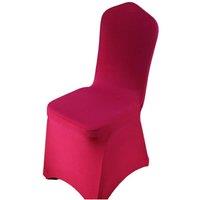 KDMD Wine Red Full Cover Elastic Chair Cover - Set Of 2