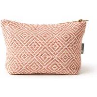 KDMD Coral Maze Jacquard Toiletry Bag for Makeup & Travel in Orange
