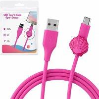 BluCore 4ft USB-A to USB-C Charging Cable in Pink