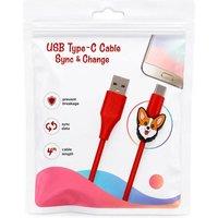 BluCore 4ft USB-A to USB-C Charging Cable in Red