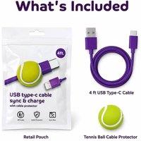 BluCore 4ft USB-A to USB-C Charging Cable in Purple
