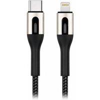 BluCore Braided USB-C to Lightning Cable 1M - Charging & Data Sync Cord in Black
