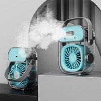 Quipulse Portable Mist Cooling Fan With Soft Night Light in Blue