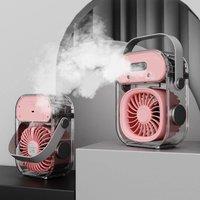 Quipulse Portable Mist Cooling Fan With Soft Night Light in Pink