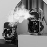 Quipulse Portable Mist Cooling Fan With Soft Night Light in Black
