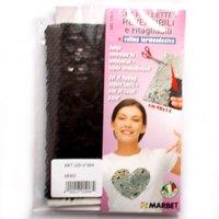 Marbet F/SEQ I/ON T/PAP BLK - Flip Sequins: Iron-on: 40 x 14cm: Black | Size: 40 x 14 cm
