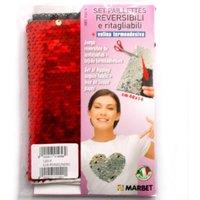 Marbet F/SEQ I/ON T/PAP RED - Flip Sequins: Iron-on: 40 x 14cm: Red & Black | Size: 40 x 14 cm