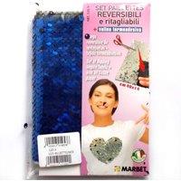 Marbet F/SEQ I/ON T/PAP BBLK - Flip Sequins: Iron-on: 40 x 14cm: Blue & Black | Size: 40 x 14 cm