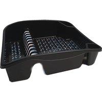 FLAVORA Black Large Plastic Dish Drainer with Cutlery Holder | Size: 0.6m2