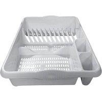 FLAVORA Large Dish Drainer with Draining Board in White | Size: 0.6m2