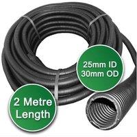 FLAVORA 2M 25mm Flexible Water Butt Connection Hose in Black | Size: 10000mm x 520mm