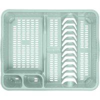 FLAVORA Sage Green 46cm Large Plastic Kitchen Dish Drainer | Size: 0.6m2
