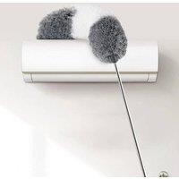 NESTLUNE Grey&white Feather Duster 280cm Long Telescopic Duster in Grey | Size: 100 cm x 15 cm