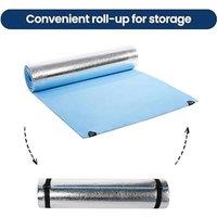 NESTLUNE Camping Mat Roll Up Foil Eva Foam Gym Yoga Insulated Sleeping in Blue