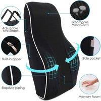 NESTLUNE Back Support Cushion Car Seat Wheelchair Office Chair in Black | Size: 120 cm x 135 cm