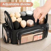 FLAVORA Large Makeup Brush Holder Professional Makeup Artist Travel Case in Black | Size: 1000ml