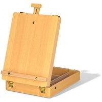 VOGREX Foldable Wooden Storage Easel Drawing Table in Natural
