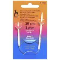 Pony CIRC K/P 28CMX3.00 - Knitting Pins: Circular: Fixed: Sock: 28cm x 3.00mm in Silver