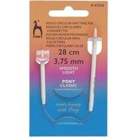 Pony CIRC K/P 28CMX3.75 - Knitting Pins: Circular: Fixed: Sock: 28cm x 3.75mm in Pink
