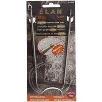 Pony S/S CIR KP 80CMX5.00 - Knitting Pins: Circular: Fixed: Stainless Steel: Elan: 80cm x 5.00mm