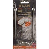 Pony S/S CIR KP 80CMX6.00 - Knitting Pins: Circular: Fixed: Stainless Steel: Elan: 80cm x 6.00mm in Silver