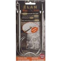 Pony S/S CIR KP 80CMX10.00 - Knitting Pins: Circular: Fixed: Stainless Steel: Elan: 80cm x 10.00mm in Clear