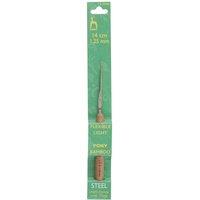 Pony STL C/HK W/BAMB 1.25 - Crochet Hook: Steel with Bamboo Handle: 14cm x 1.25mm in Brown