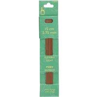 Pony Knitting Pins: Double-Ended: Set of Five: Bamboo: 15cm x 2.75mm