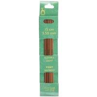 Pony BAMB DE KP 15CMX3.50 - Knitting Pins: Double-Ended: Set of Five: Bamboo: 15cm x 3.50mm