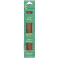 Pony BAMB DE KP 15CMX4.00 - Knitting Pins: Double-Ended: Set of Five: Bamboo: 15cm x 4.00mm