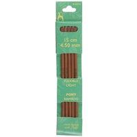 Pony BAMB DE KP 15CMX4.50 - Knitting Pins: Double-Ended: Set of Five: Bamboo: 15cm x 4.50mm