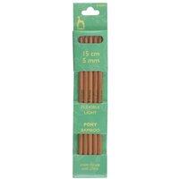 Pony BAMB DE KP 15CMX5.00 - Knitting Pins: Double-Ended: Set of Five: Bamboo: 15cm x 5.00mm