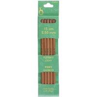 Pony BAMB DE KP 15CMX5.50 - Knitting Pins: Double-Ended: Set of Five: Bamboo: 15cm x 5.5mm