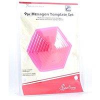 Sew Easy HEX TEMPLATE PK9 - Template Set: 9 Piece: Hexagonal