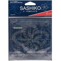 Sew Easy Sashiko: Template: 4in: Sakura (Cherry Blossom) in Black