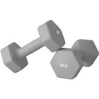 NESTLUNE Set of 2 Hexagonal Dumbbells Weights Pair, 2 x 6kg, Grey | Size: 0-18 m