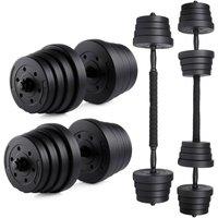 NESTLUNE 2 in 1 Dumbbell Barbell Weight Set 30KG in Black | Size: 0-12 m