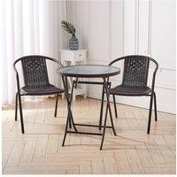 Living and Home Bachmann 2 Seater Dining Bistro Set in Brown