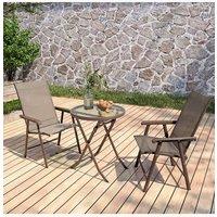 Living and Home Alexsia 2 Seater Dining Bistro Set in Brown