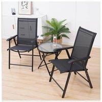 Living and Home Round 2 - Person 60Cm Long Dining Bistro Set in Black