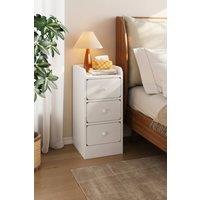 Living and Home Modern 3-Drawer Bedside Table in White