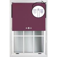Furnished Aubergine Blackout Roller Blind with Triple Diamond Eyelets & Metal Fittings | Size: 215 cm width x 210 cm drop