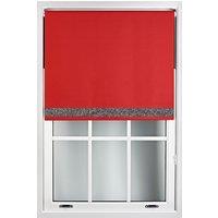 Furnished Red Blackout Fabric with Black Glitter Accent - Trimmable Roller Blind | Size: 160 cm width x 165 cm drop