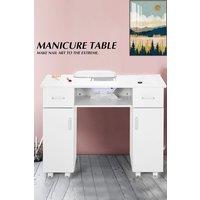 Living and Home Fashion Makeup Desk Dresser Manicure Table Nail Desk in White